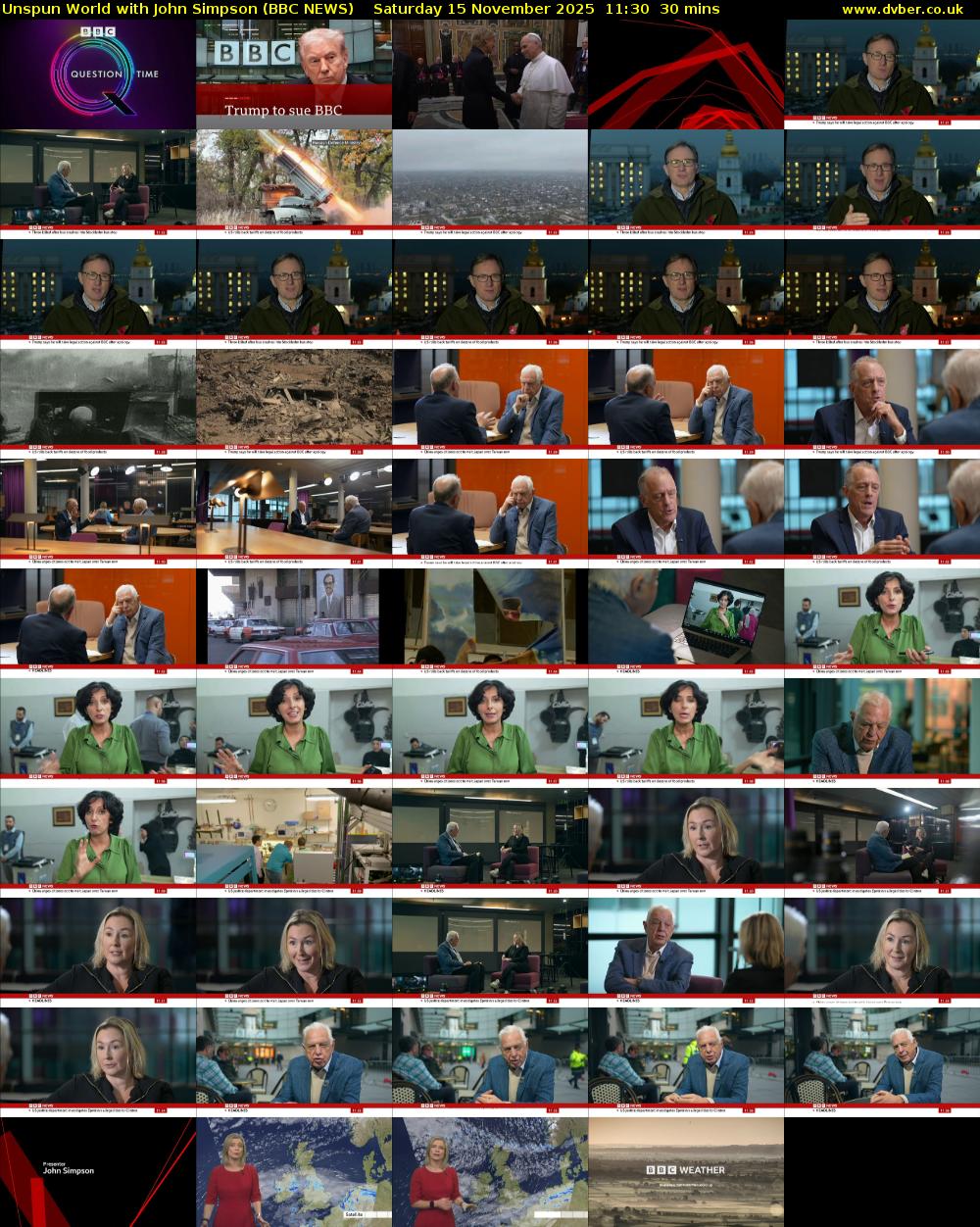 Unspun World with John Simpson (BBC NEWS) Saturday 15 November 2025 11:30 - 12:00