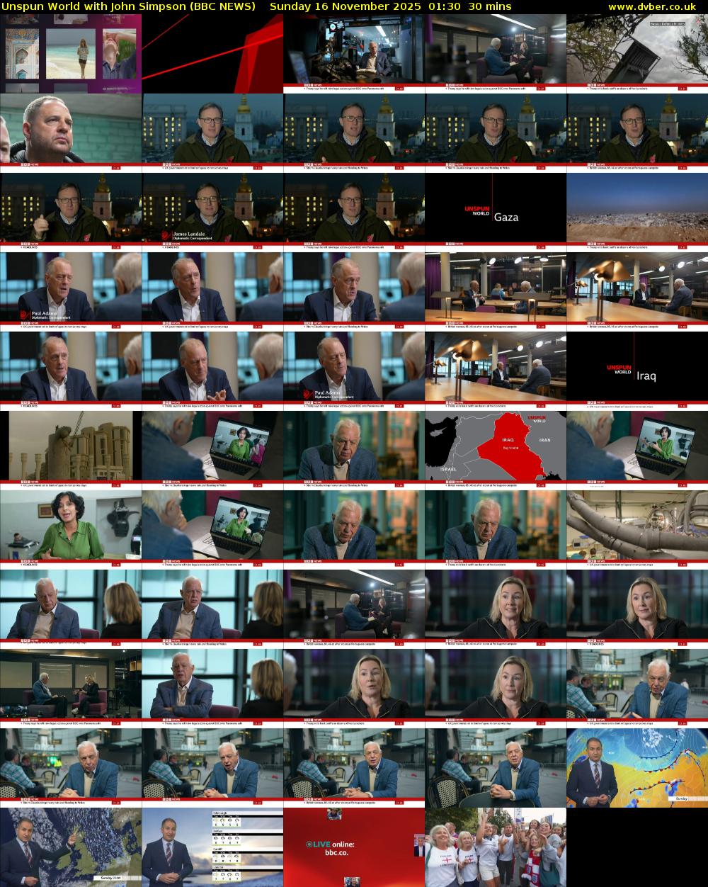 Unspun World with John Simpson (BBC NEWS) Sunday 16 November 2025 01:30 - 02:00