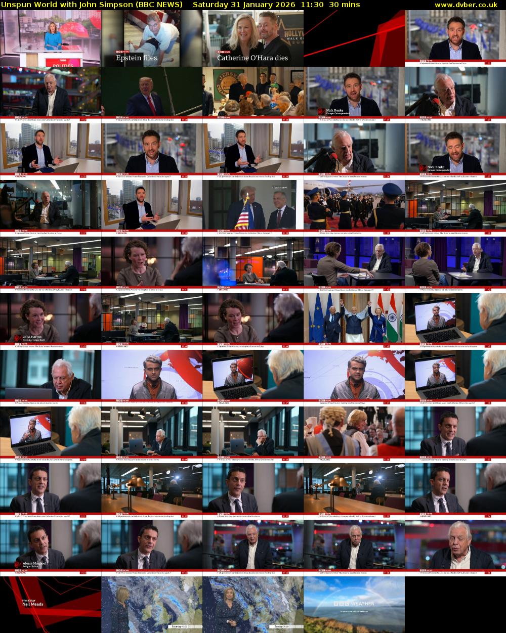 Unspun World with John Simpson (BBC NEWS) Saturday 31 January 2026 11:30 - 12:00