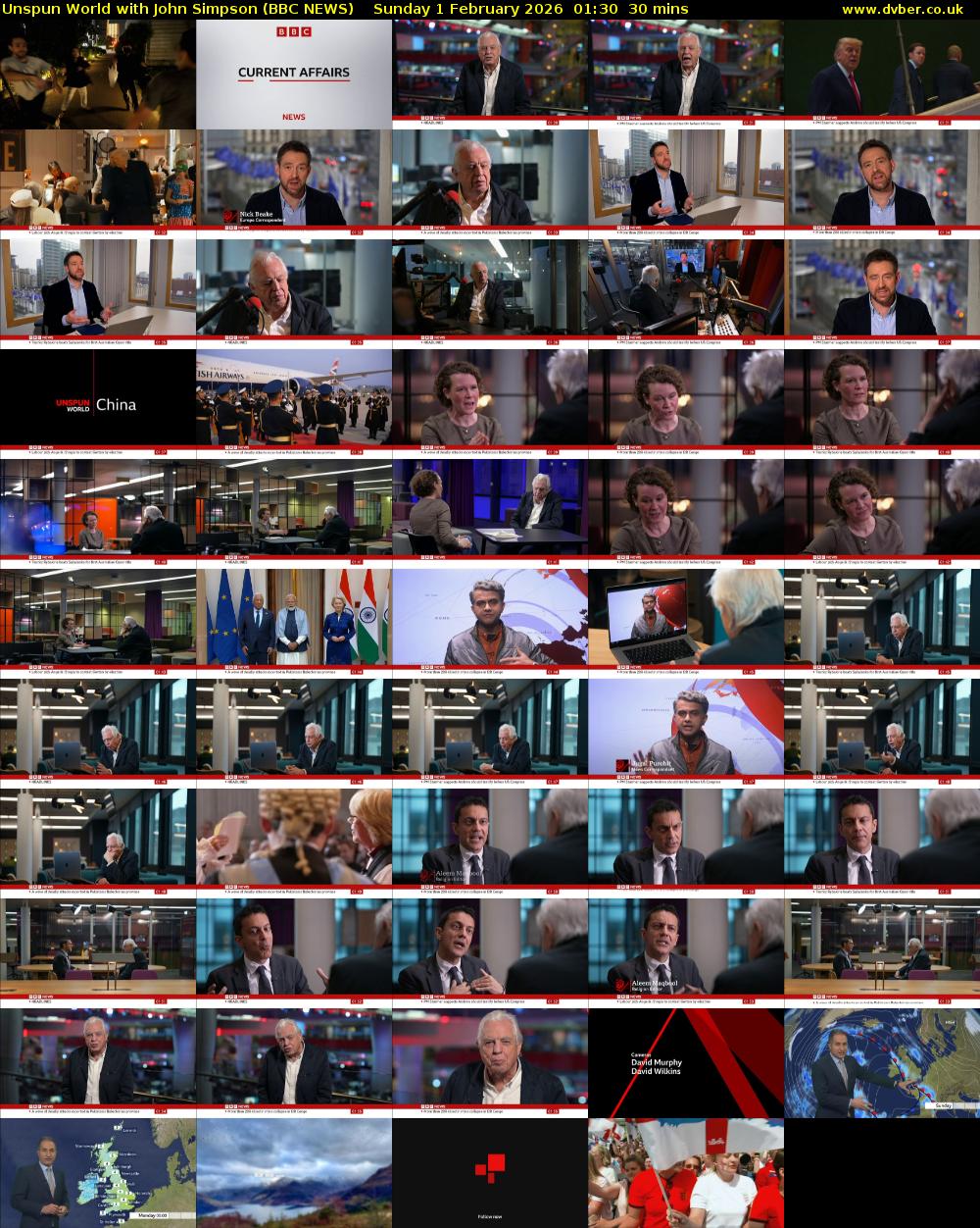 Unspun World with John Simpson (BBC NEWS) Sunday 1 February 2026 01:30 - 02:00