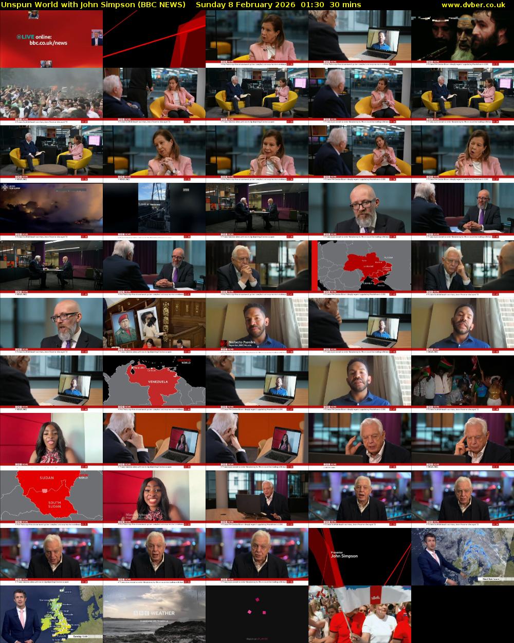 Unspun World with John Simpson (BBC NEWS) Sunday 8 February 2026 01:30 - 02:00