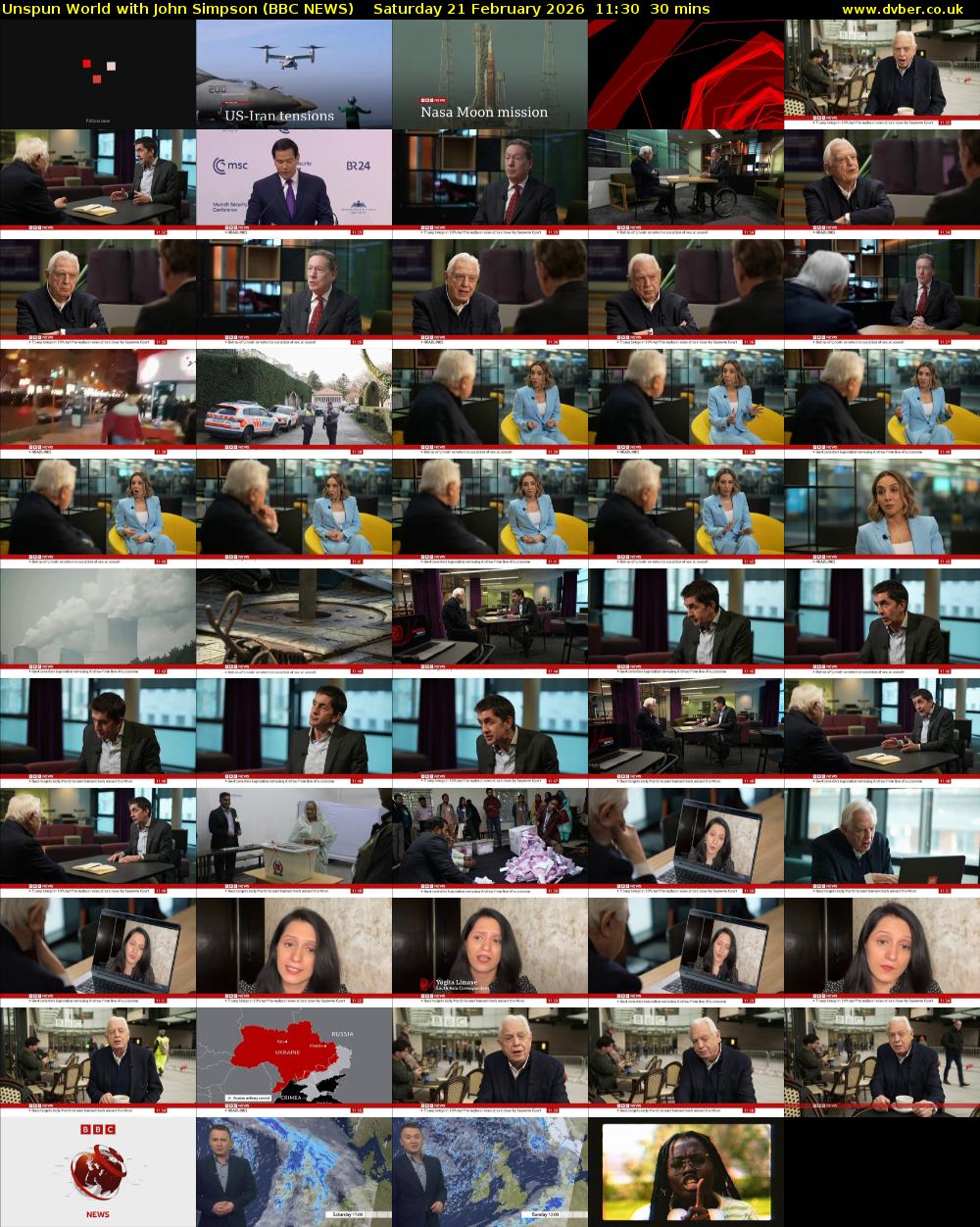 Unspun World with John Simpson (BBC NEWS) Saturday 21 February 2026 11:30 - 12:00