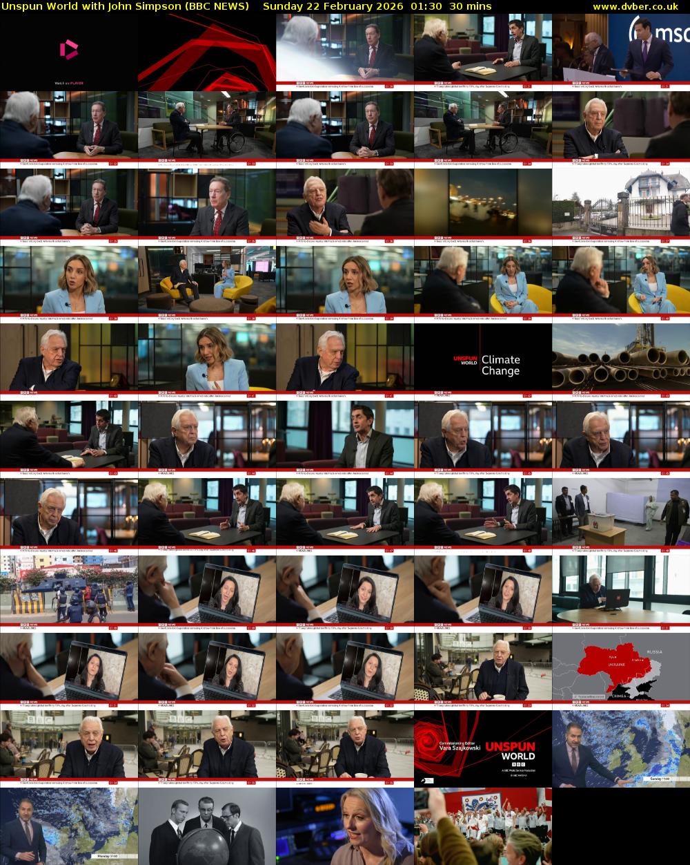 Unspun World with John Simpson (BBC NEWS) Sunday 22 February 2026 01:30 - 02:00