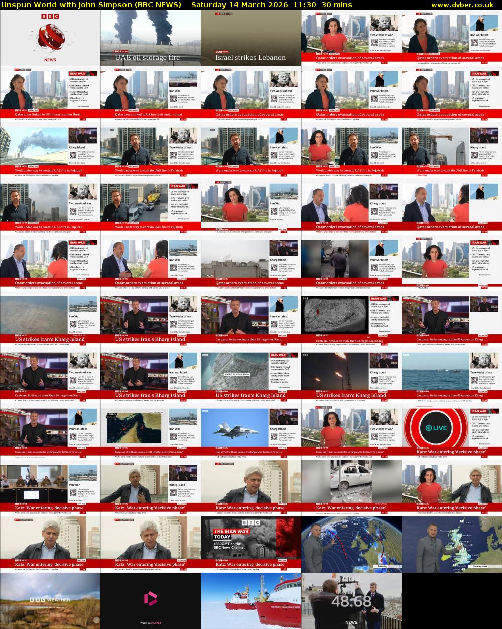 Unspun World with John Simpson (BBC NEWS) Saturday 14 March 2026 11:30 - 12:00