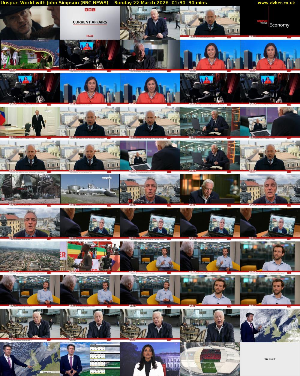 Unspun World with John Simpson (BBC NEWS) Sunday 22 March 2026 01:30 - 02:00