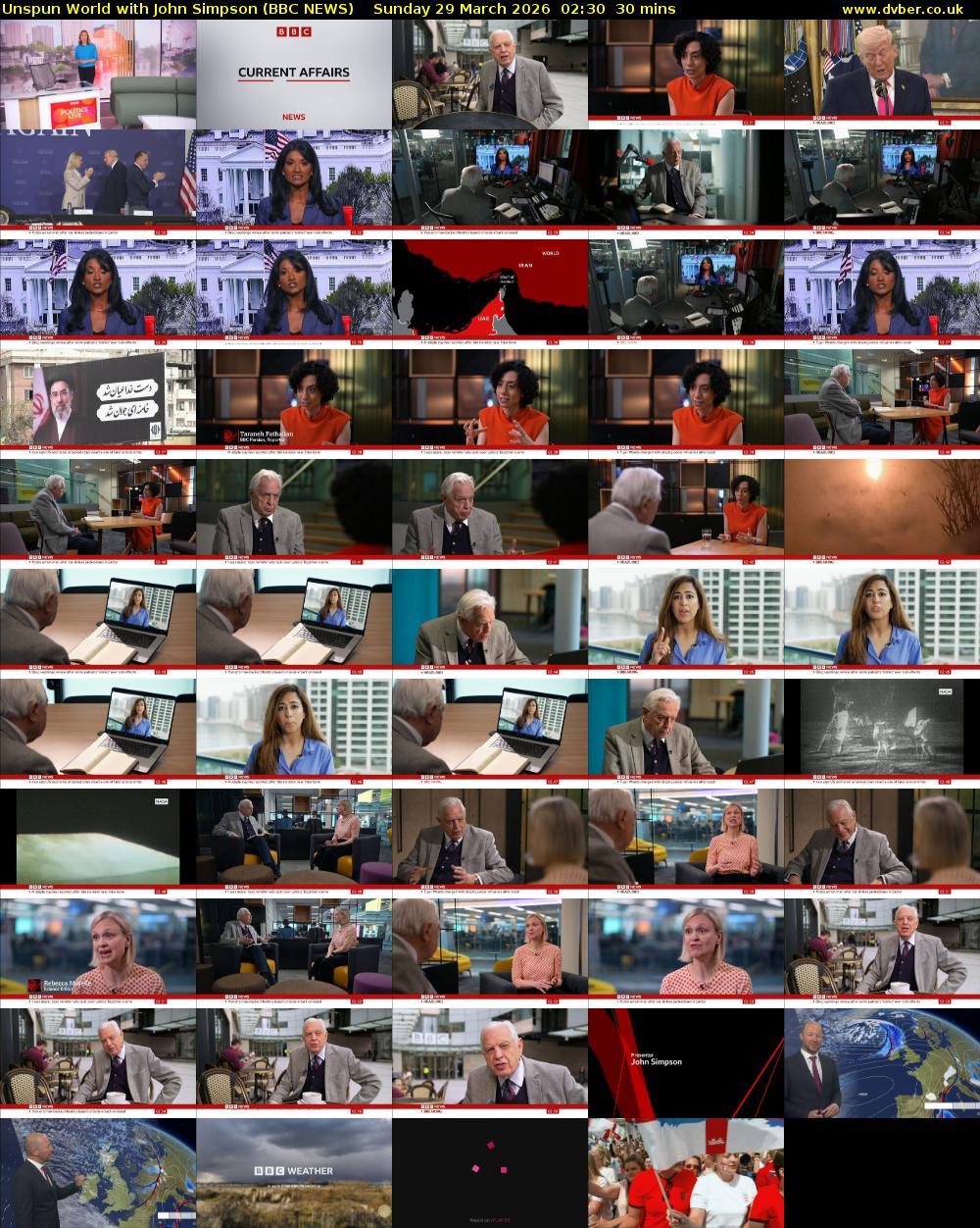 Unspun World with John Simpson (BBC NEWS) Sunday 29 March 2026 02:30 - 03:00