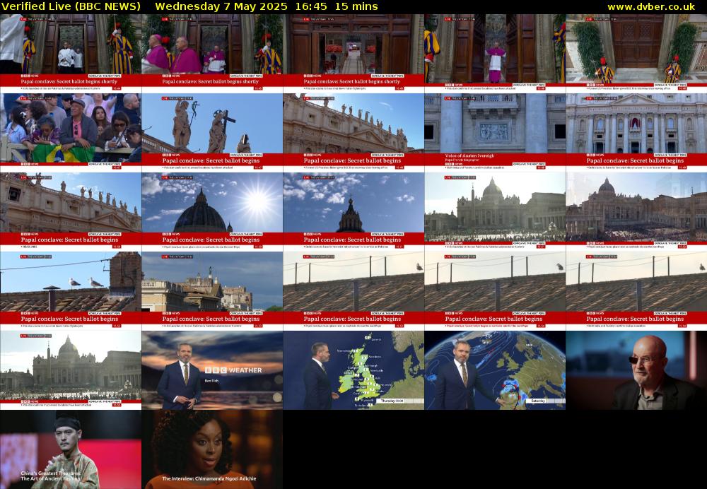 Verified Live (BBC NEWS) Wednesday 7 May 2025 16:45 - 17:00
