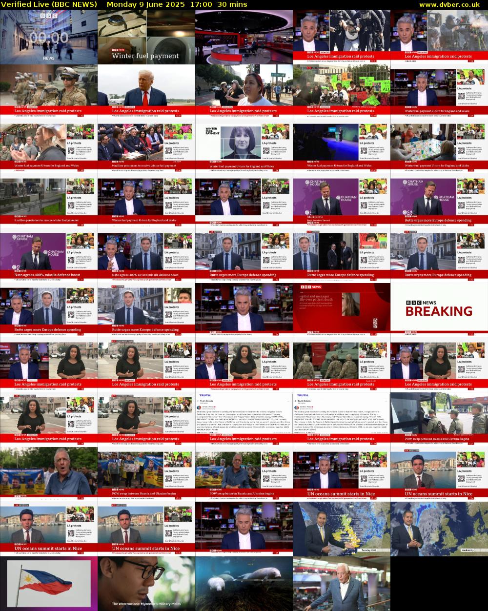 Verified Live (BBC NEWS) Monday 9 June 2025 17:00 - 17:30