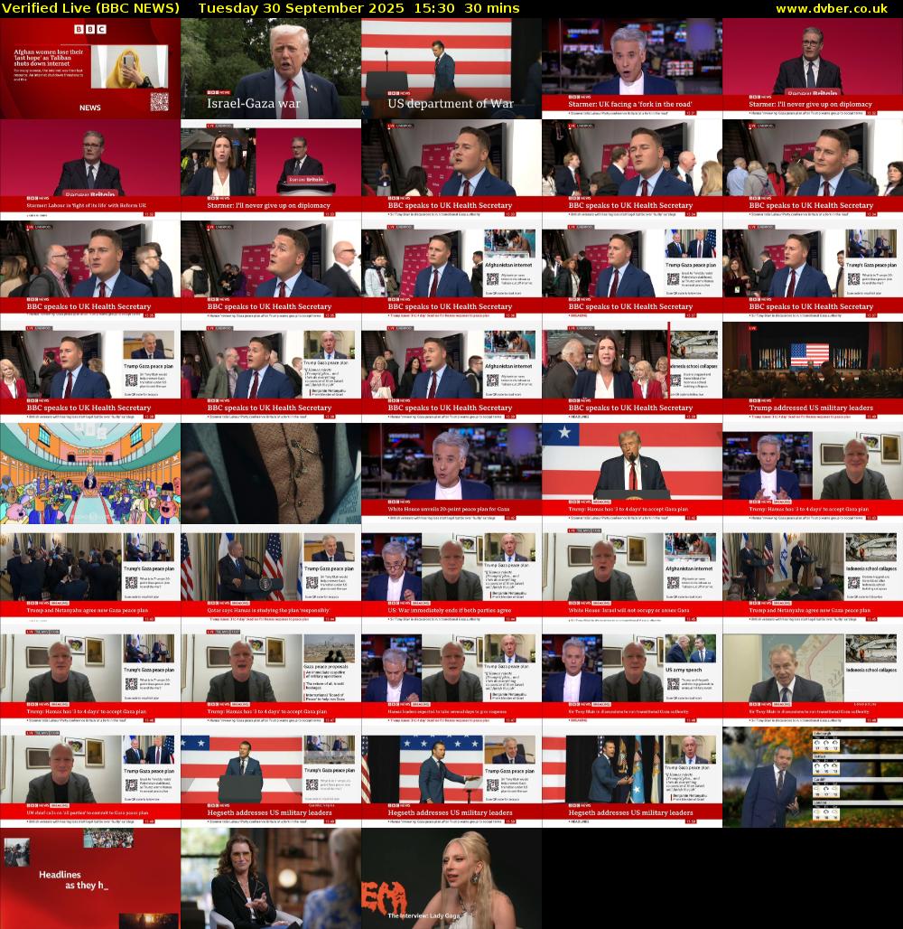 Verified Live (BBC NEWS) Tuesday 30 September 2025 15:30 - 16:00