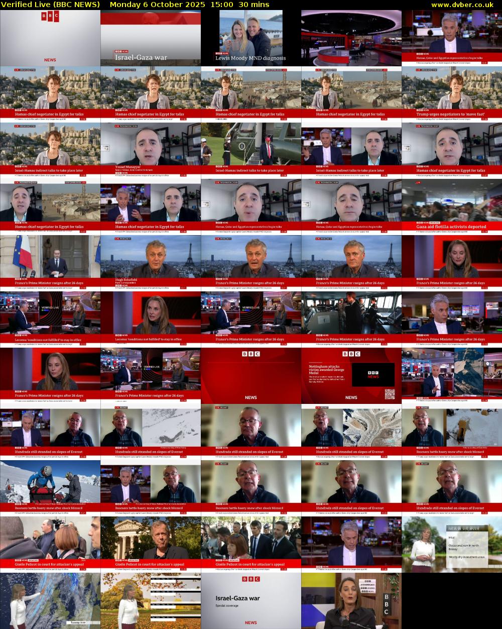 Verified Live (BBC NEWS) Monday 6 October 2025 15:00 - 15:30