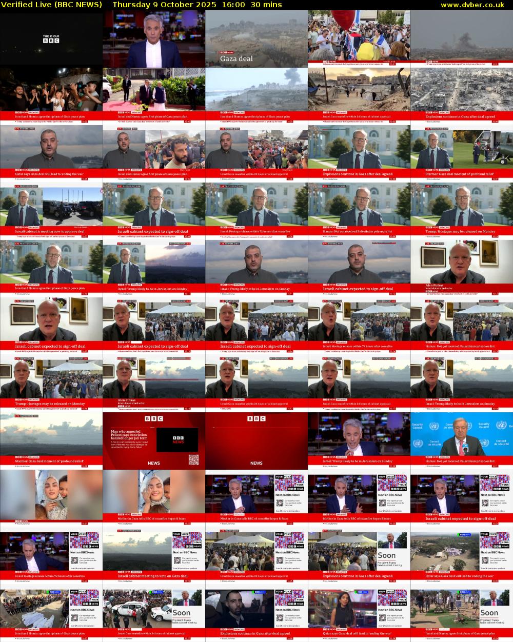 Verified Live (BBC NEWS) Thursday 9 October 2025 16:00 - 16:30