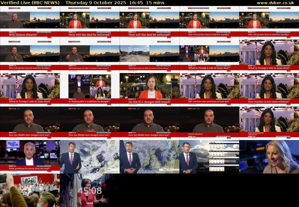Verified Live (BBC NEWS) Thursday 9 October 2025 16:45 - 17:00