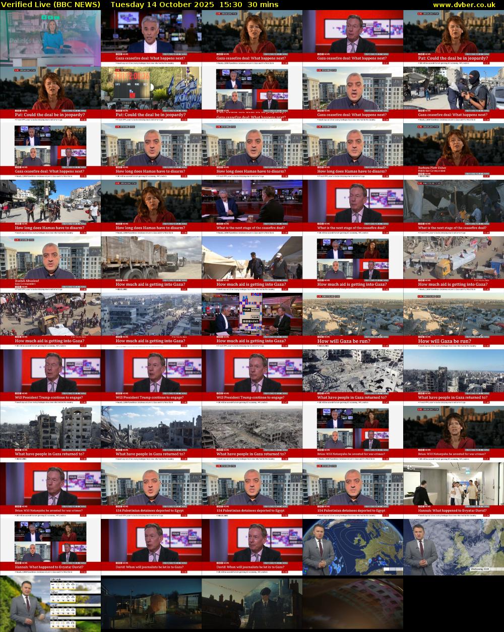Verified Live (BBC NEWS) Tuesday 14 October 2025 15:30 - 16:00
