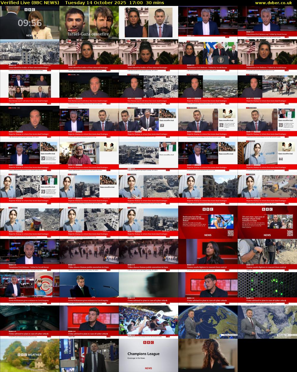 Verified Live (BBC NEWS) Tuesday 14 October 2025 17:00 - 17:30