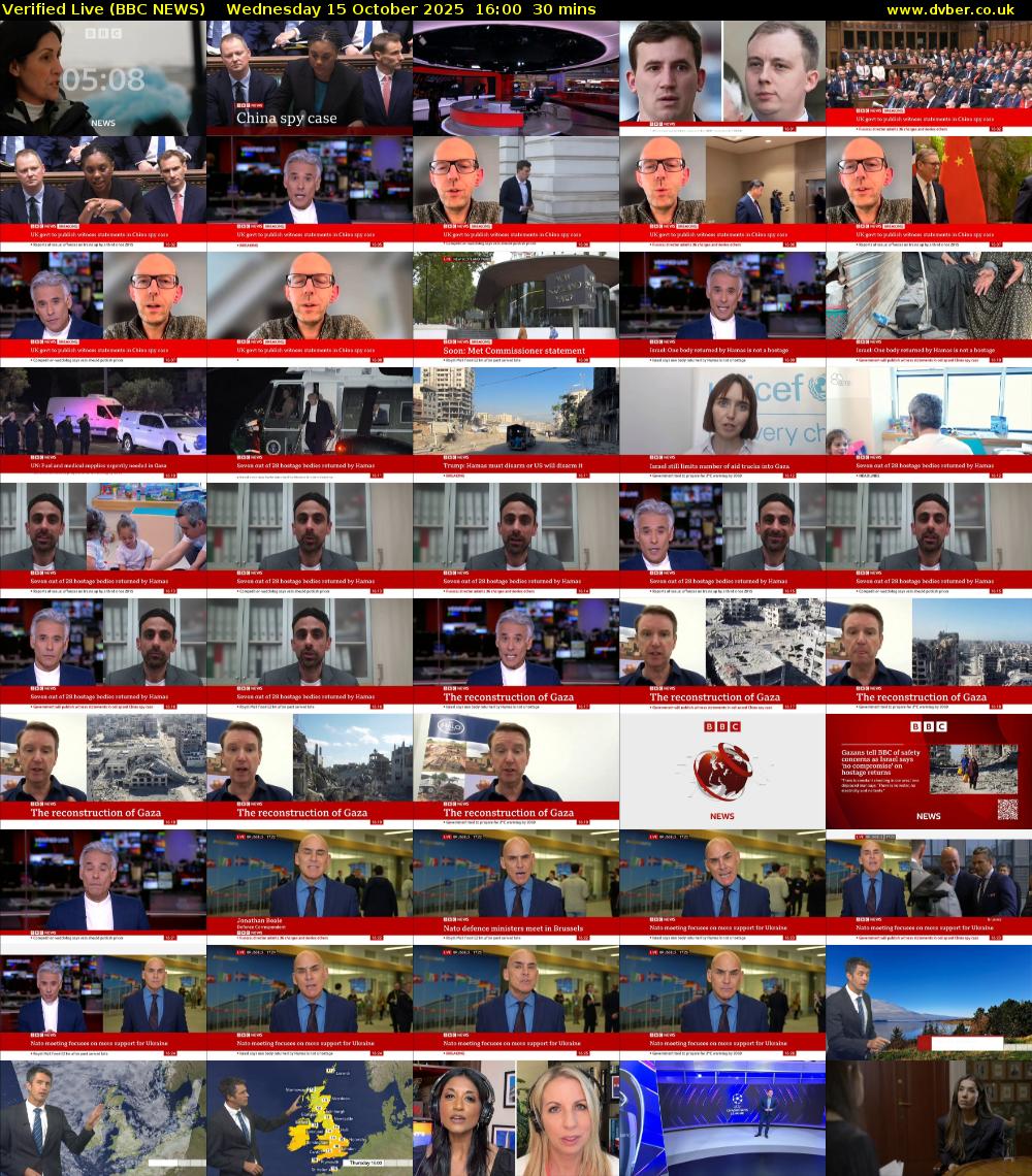 Verified Live (BBC NEWS) Wednesday 15 October 2025 16:00 - 16:30