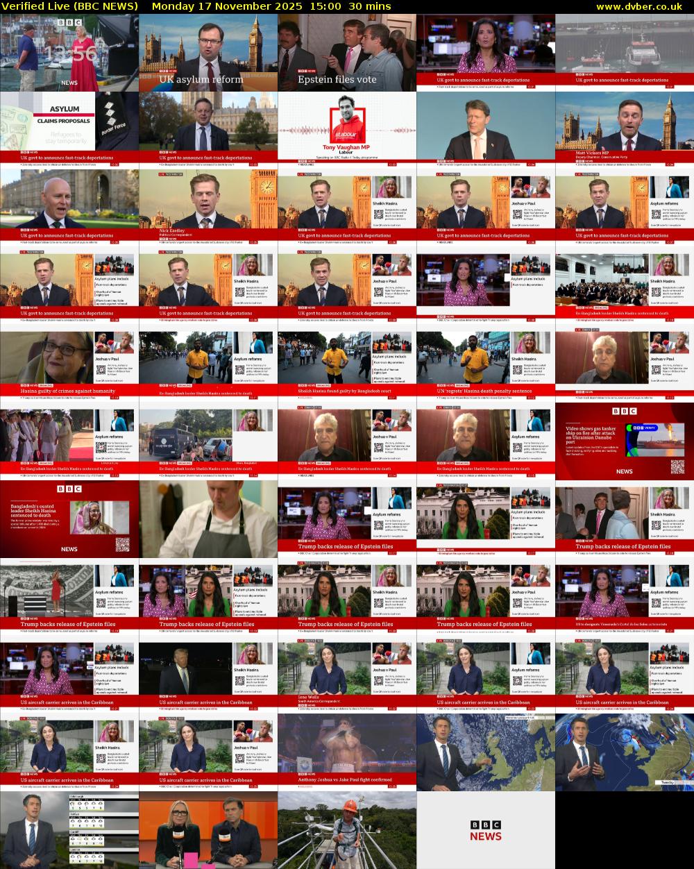 Verified Live (BBC NEWS) Monday 17 November 2025 15:00 - 15:30
