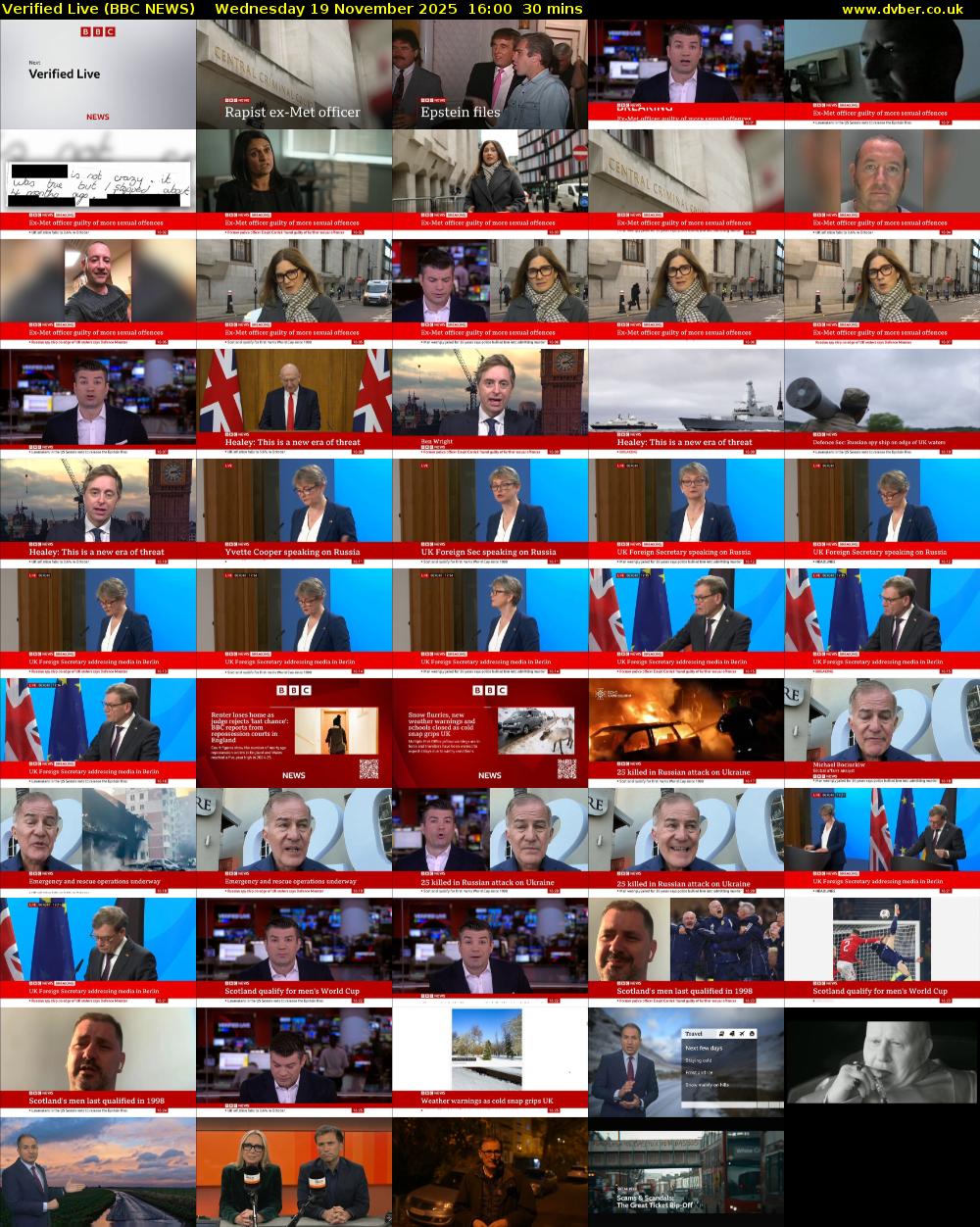 Verified Live (BBC NEWS) Wednesday 19 November 2025 16:00 - 16:30