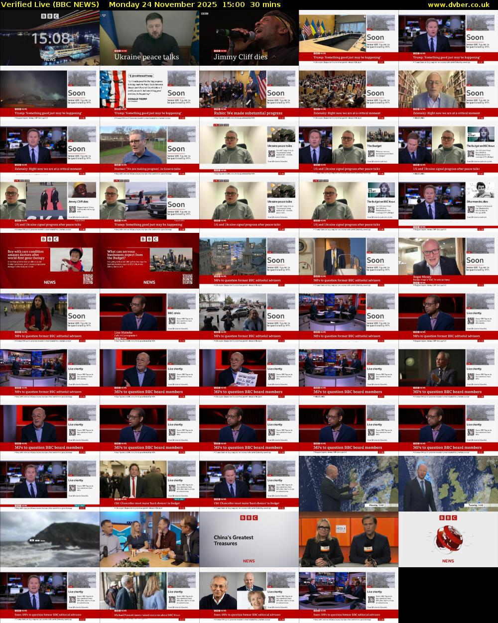 Verified Live (BBC NEWS) Monday 24 November 2025 15:00 - 15:30