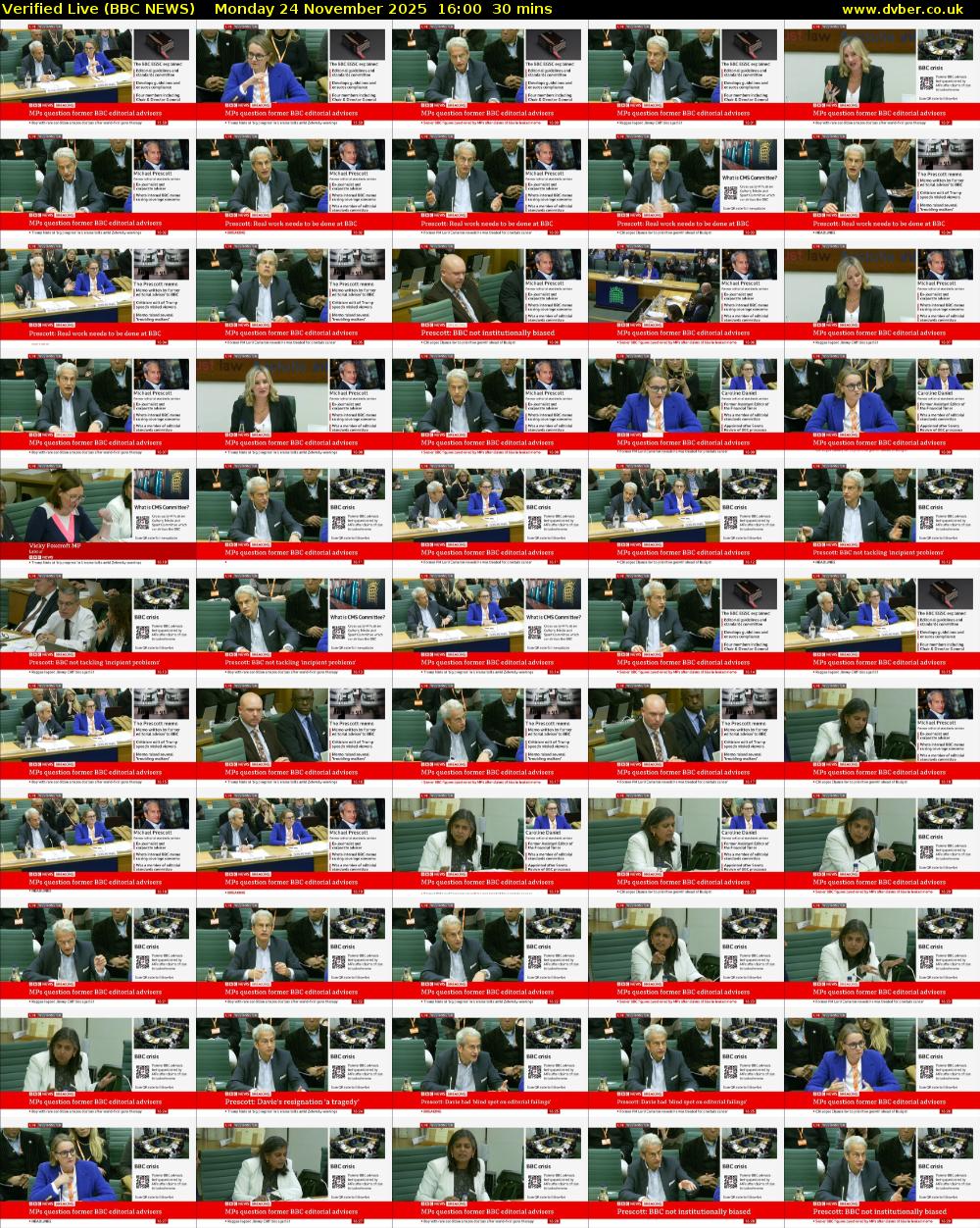 Verified Live (BBC NEWS) Monday 24 November 2025 16:00 - 16:30