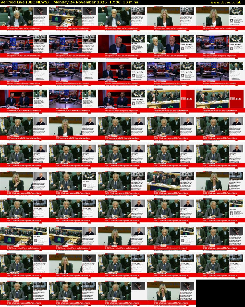 Verified Live (BBC NEWS) Monday 24 November 2025 17:00 - 17:30