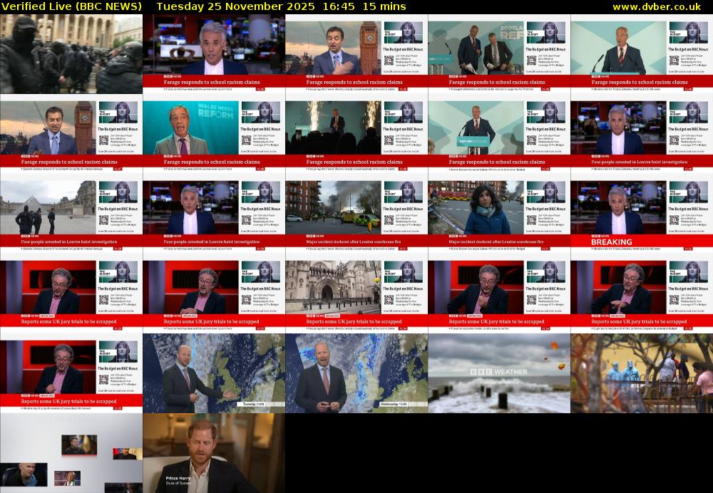 Verified Live (BBC NEWS) Tuesday 25 November 2025 16:45 - 17:00