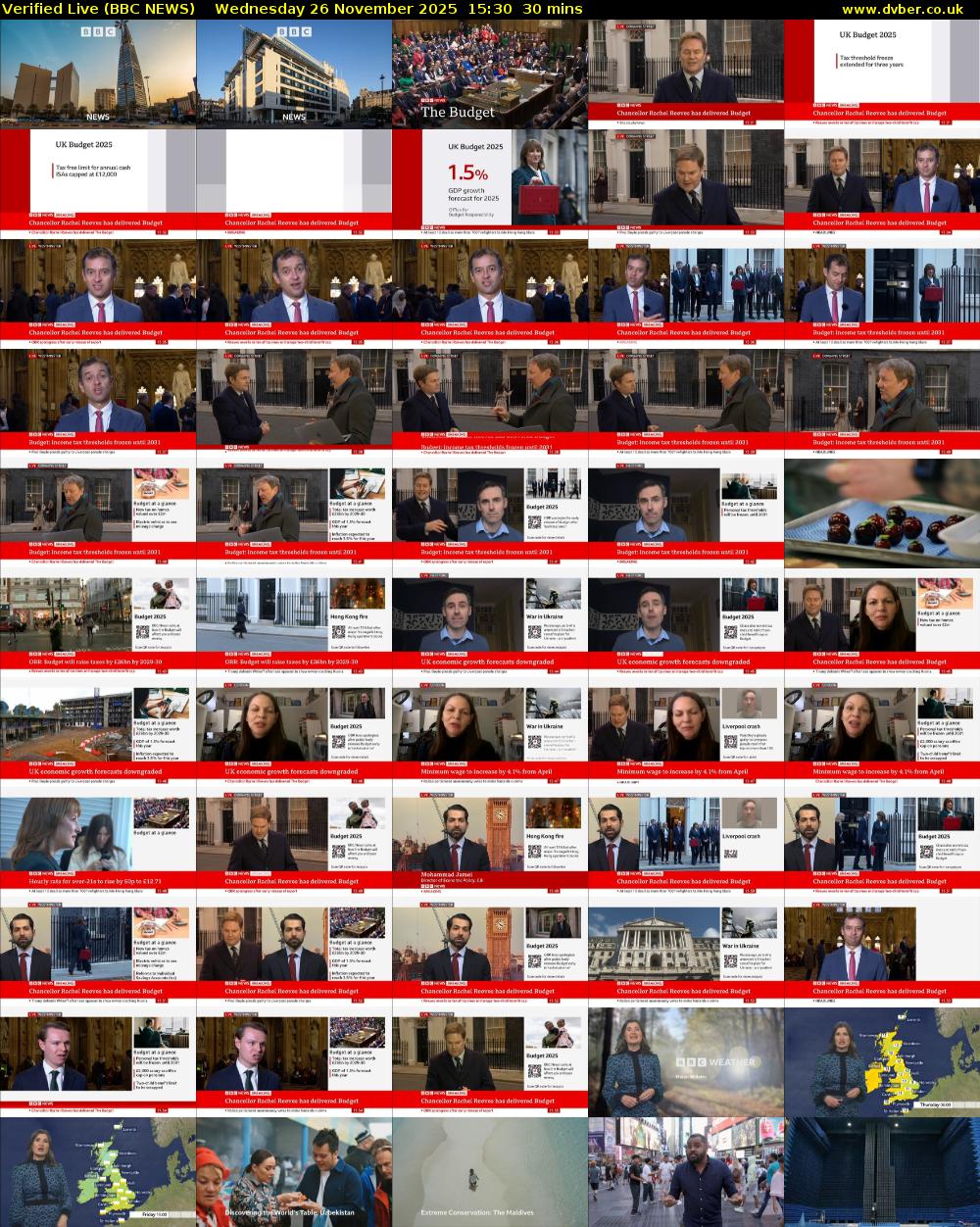 Verified Live (BBC NEWS) Wednesday 26 November 2025 15:30 - 16:00