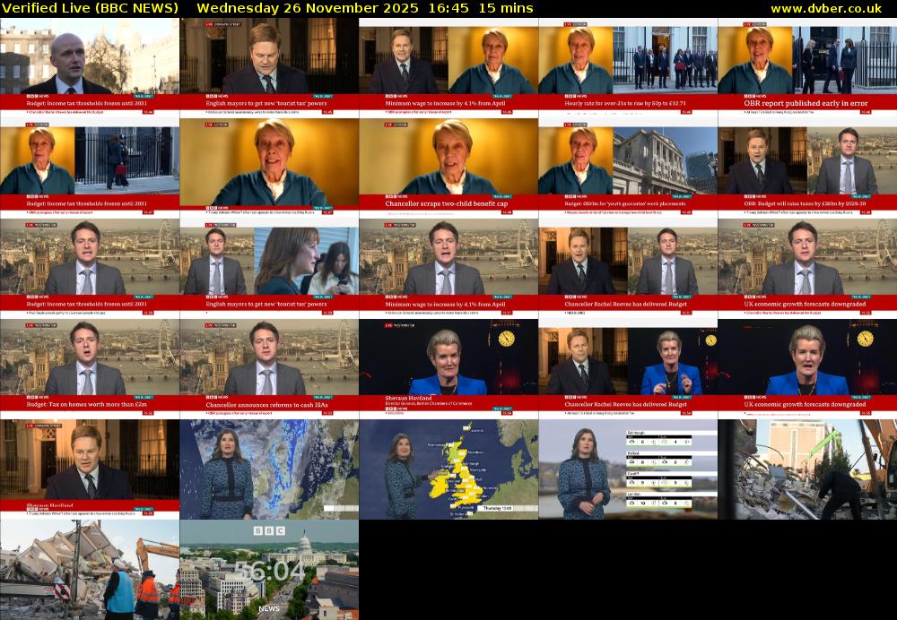 Verified Live (BBC NEWS) Wednesday 26 November 2025 16:45 - 17:00
