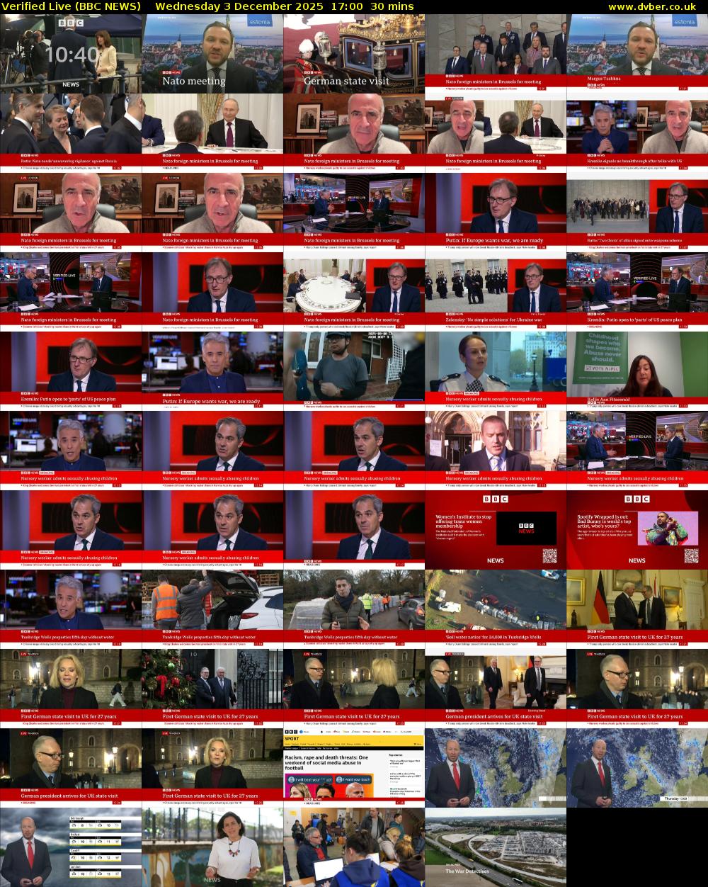 Verified Live (BBC NEWS) Wednesday 3 December 2025 17:00 - 17:30