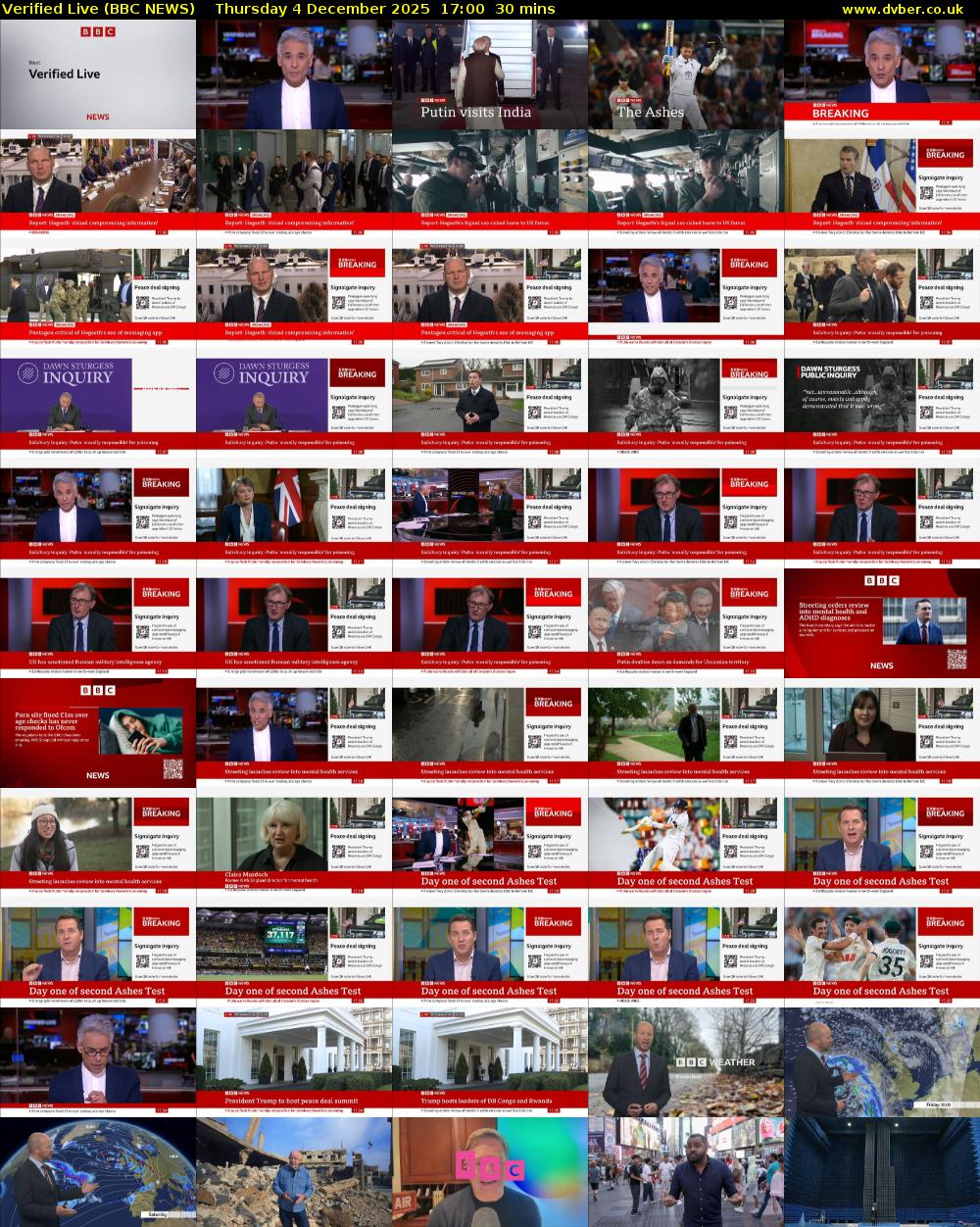 Verified Live (BBC NEWS) Thursday 4 December 2025 17:00 - 17:30