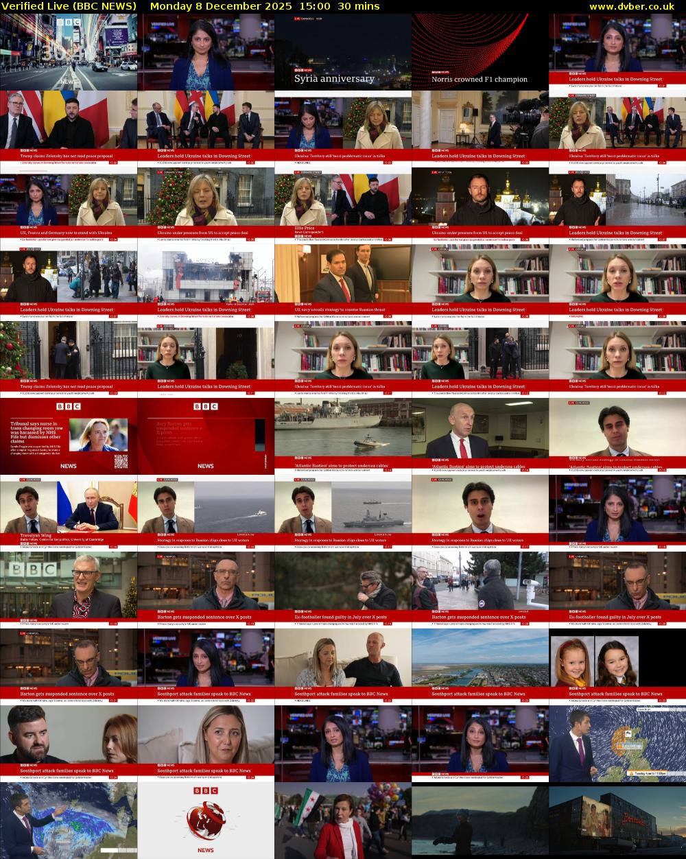 Verified Live (BBC NEWS) Monday 8 December 2025 15:00 - 15:30