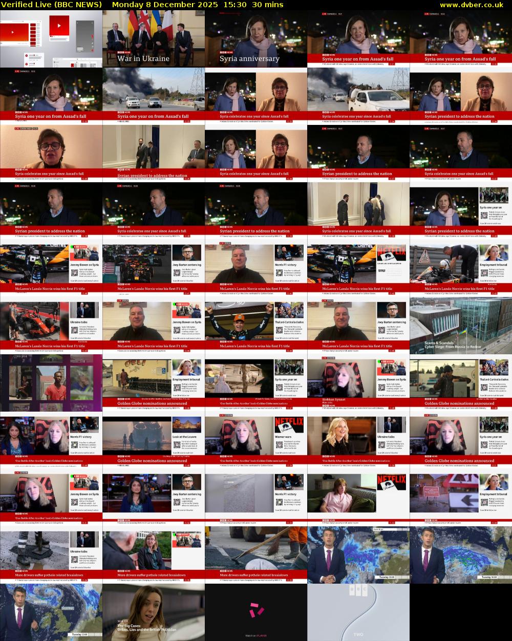 Verified Live (BBC NEWS) Monday 8 December 2025 15:30 - 16:00