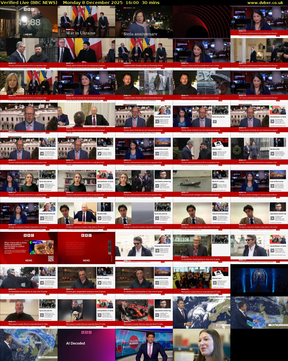 Verified Live (BBC NEWS) Monday 8 December 2025 16:00 - 16:30