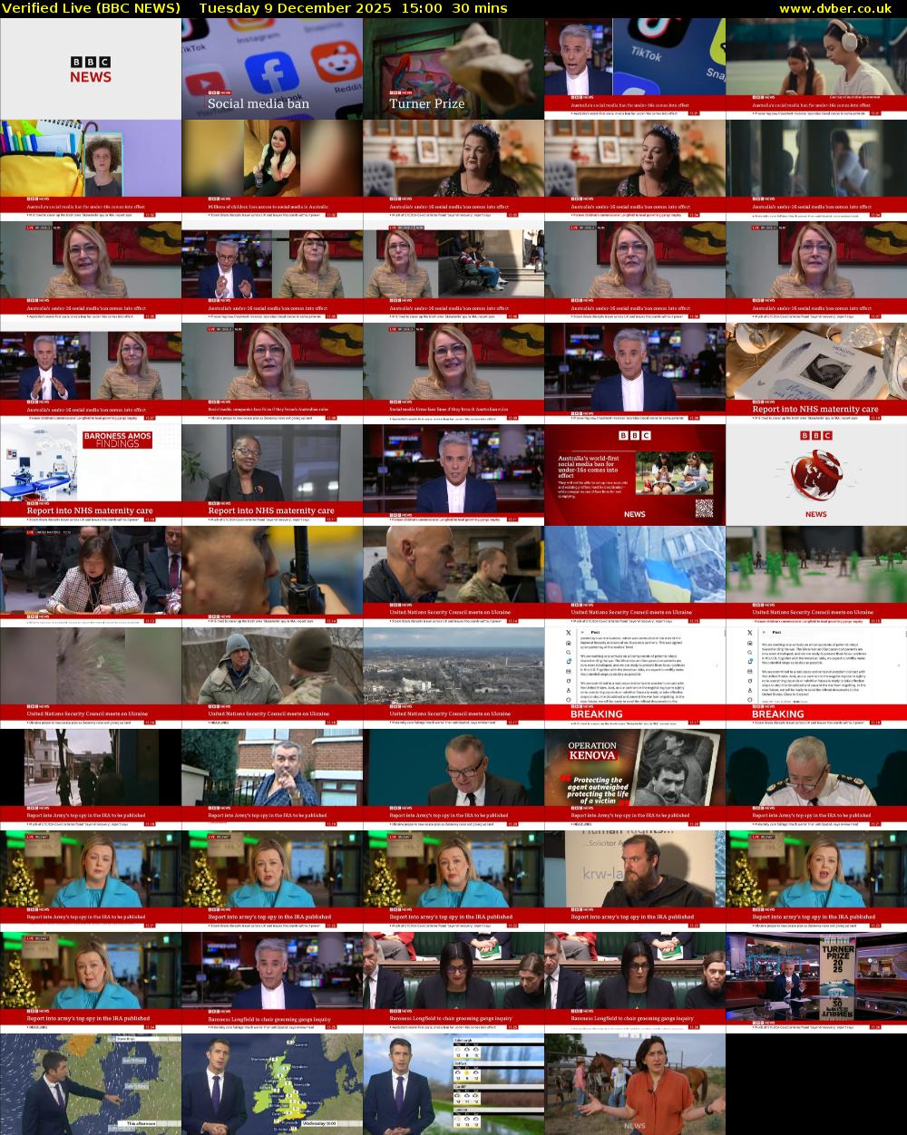 Verified Live (BBC NEWS) Tuesday 9 December 2025 15:00 - 15:30