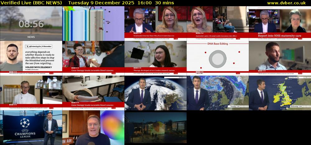 Verified Live (BBC NEWS) Tuesday 9 December 2025 16:00 - 16:30