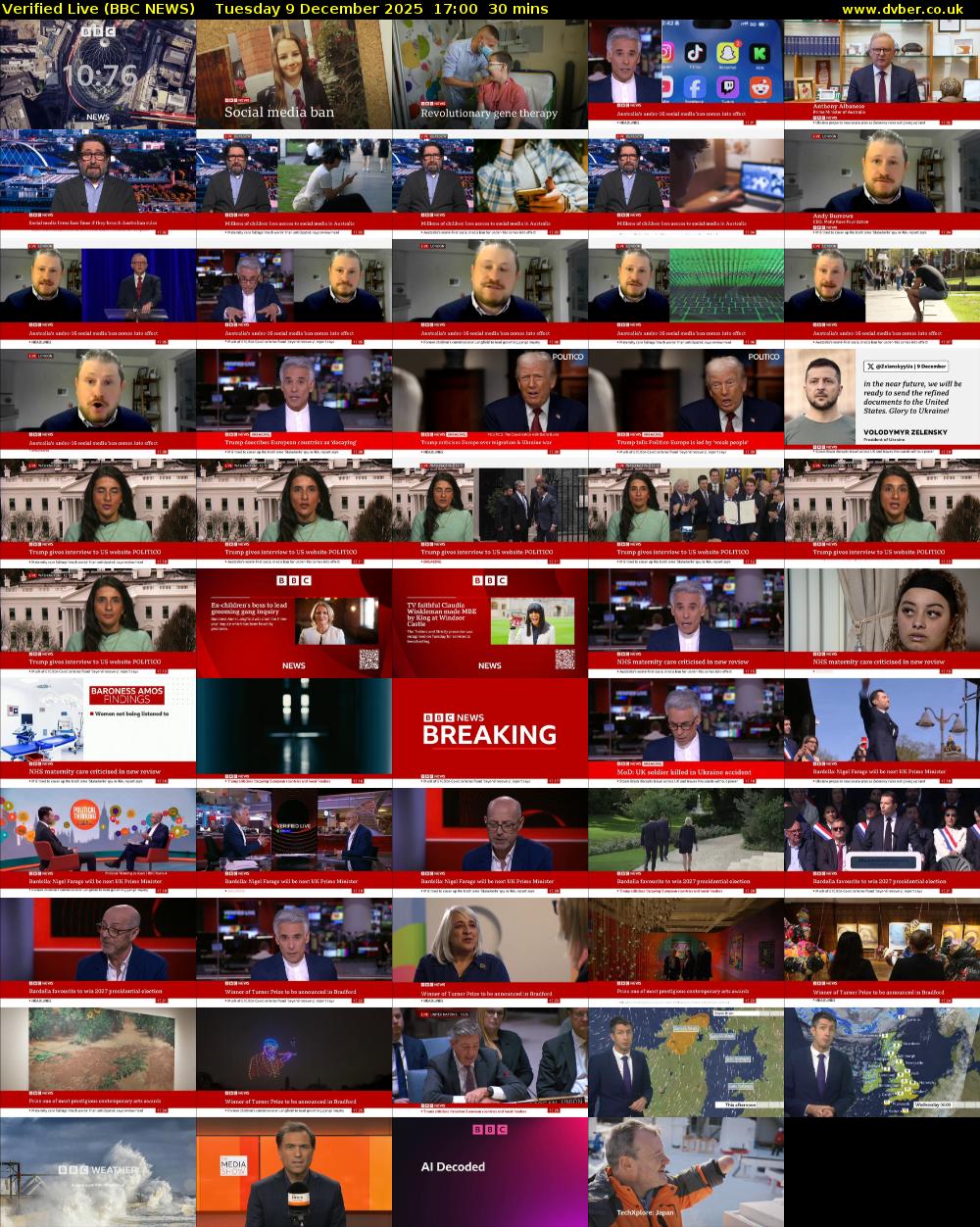 Verified Live (BBC NEWS) Tuesday 9 December 2025 17:00 - 17:30