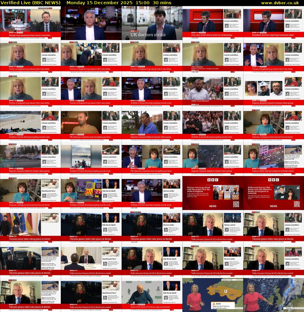 Verified Live (BBC NEWS) Monday 15 December 2025 15:00 - 15:30
