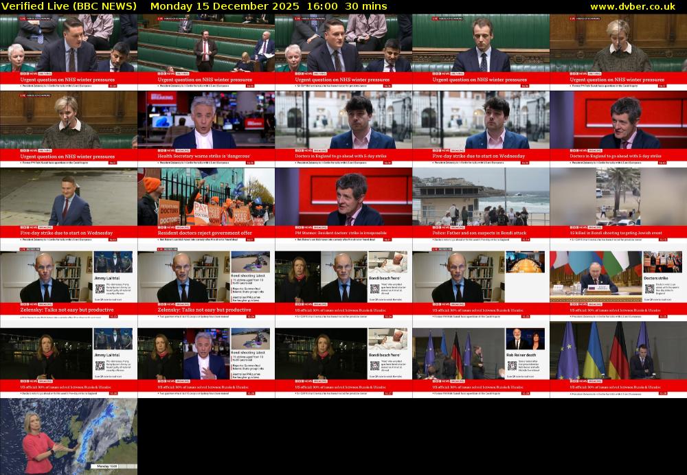 Verified Live (BBC NEWS) Monday 15 December 2025 16:00 - 16:30