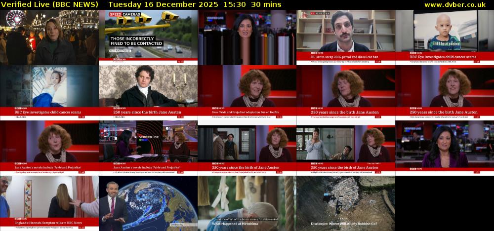 Verified Live (BBC NEWS) Tuesday 16 December 2025 15:30 - 16:00