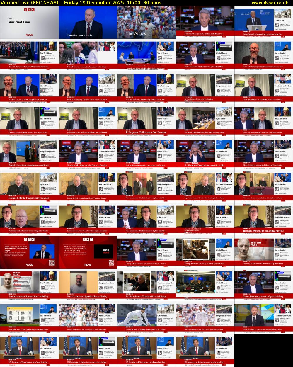 Verified Live (BBC NEWS) Friday 19 December 2025 16:00 - 16:30