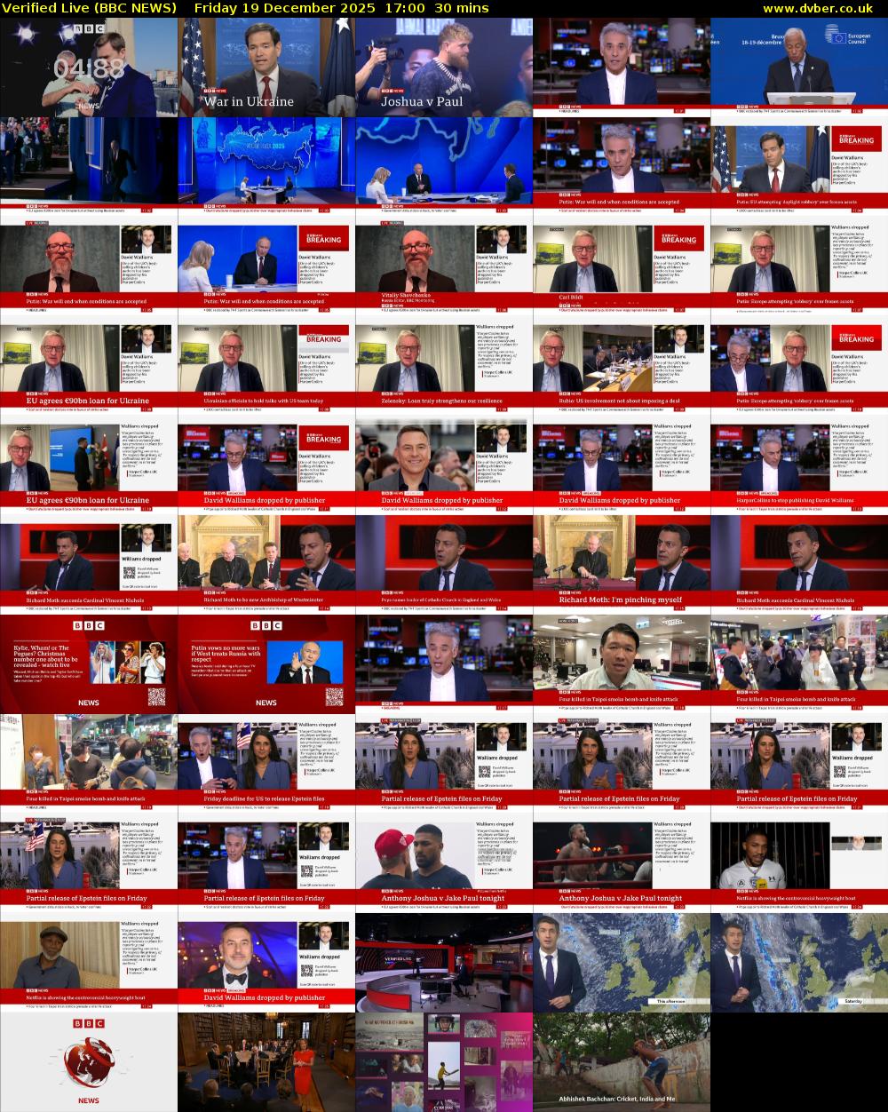 Verified Live (BBC NEWS) Friday 19 December 2025 17:00 - 17:30