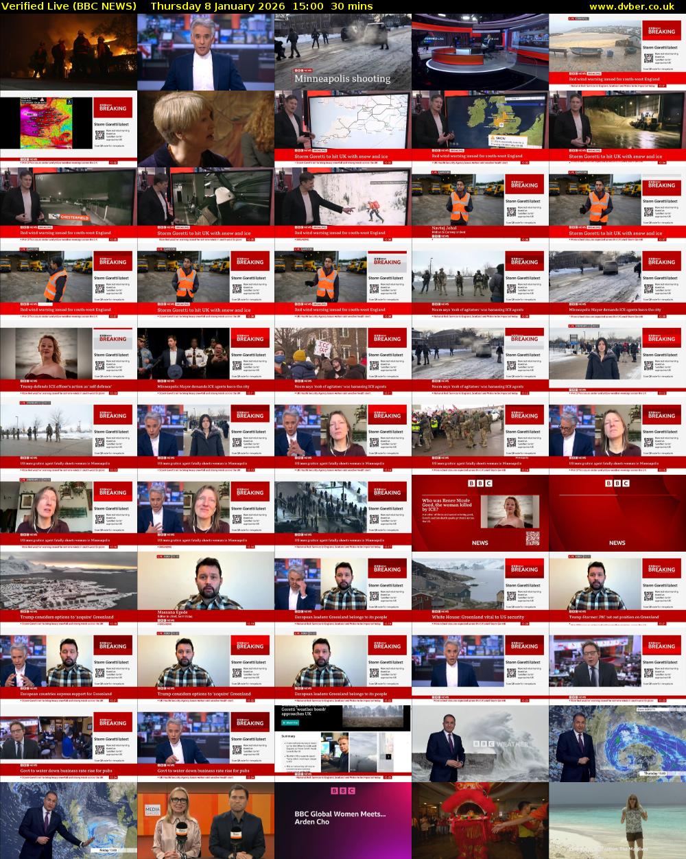 Verified Live (BBC NEWS) Thursday 8 January 2026 15:00 - 15:30