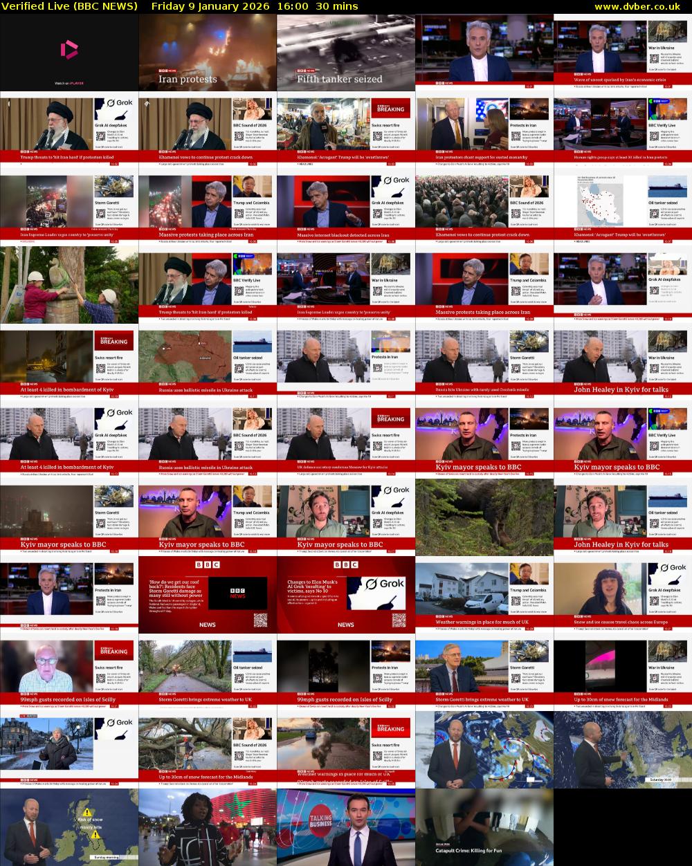 Verified Live (BBC NEWS) Friday 9 January 2026 16:00 - 16:30