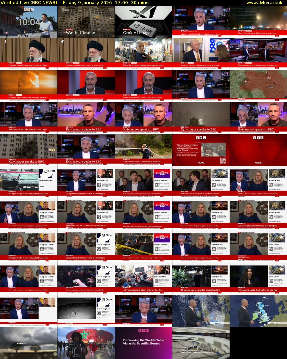 Verified Live (BBC NEWS) Friday 9 January 2026 17:00 - 17:30