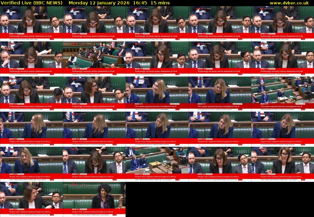 Verified Live (BBC NEWS) Monday 12 January 2026 16:45 - 17:00