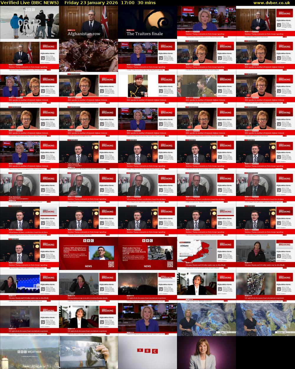 Verified Live (BBC NEWS) Friday 23 January 2026 17:00 - 17:30