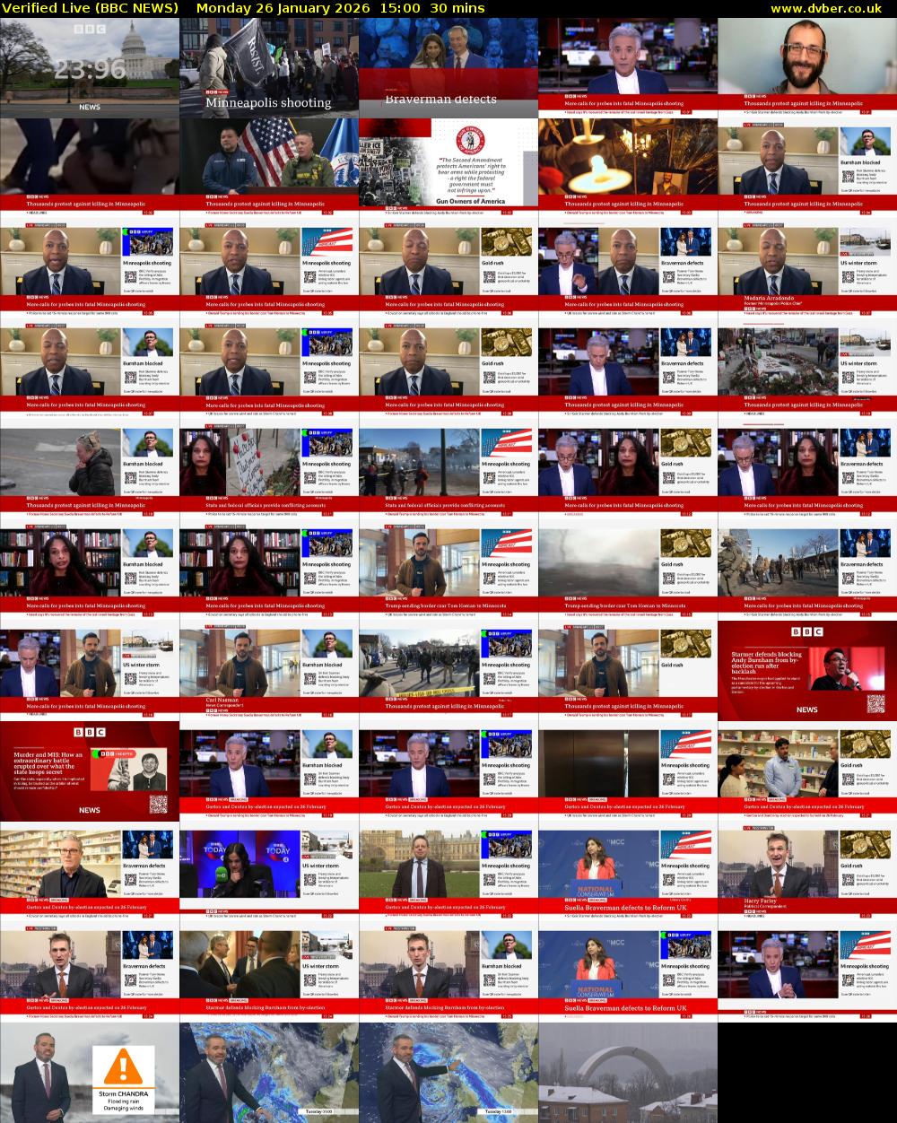 Verified Live (BBC NEWS) Monday 26 January 2026 15:00 - 15:30