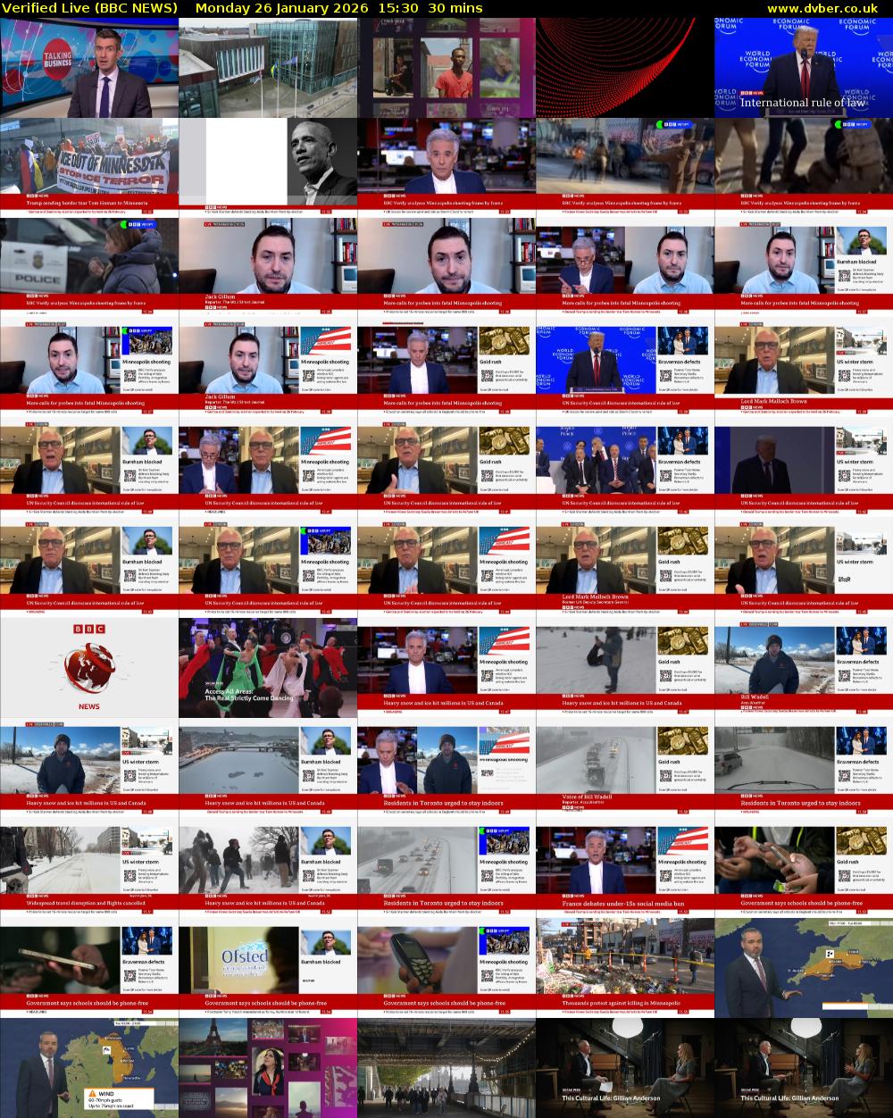 Verified Live (BBC NEWS) Monday 26 January 2026 15:30 - 16:00