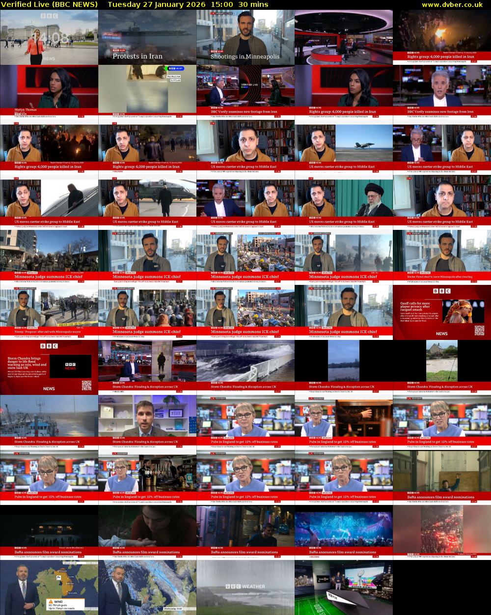 Verified Live (BBC NEWS) Tuesday 27 January 2026 15:00 - 15:30