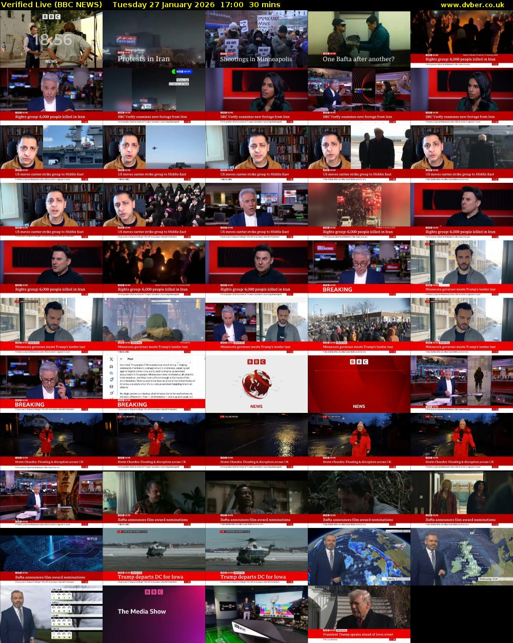 Verified Live (BBC NEWS) Tuesday 27 January 2026 17:00 - 17:30