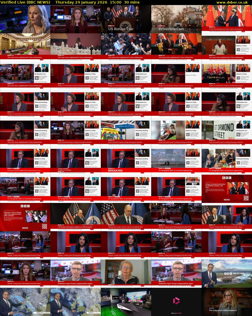Verified Live (BBC NEWS) Thursday 29 January 2026 15:00 - 15:30
